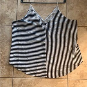 Express black and white striped cami size XL